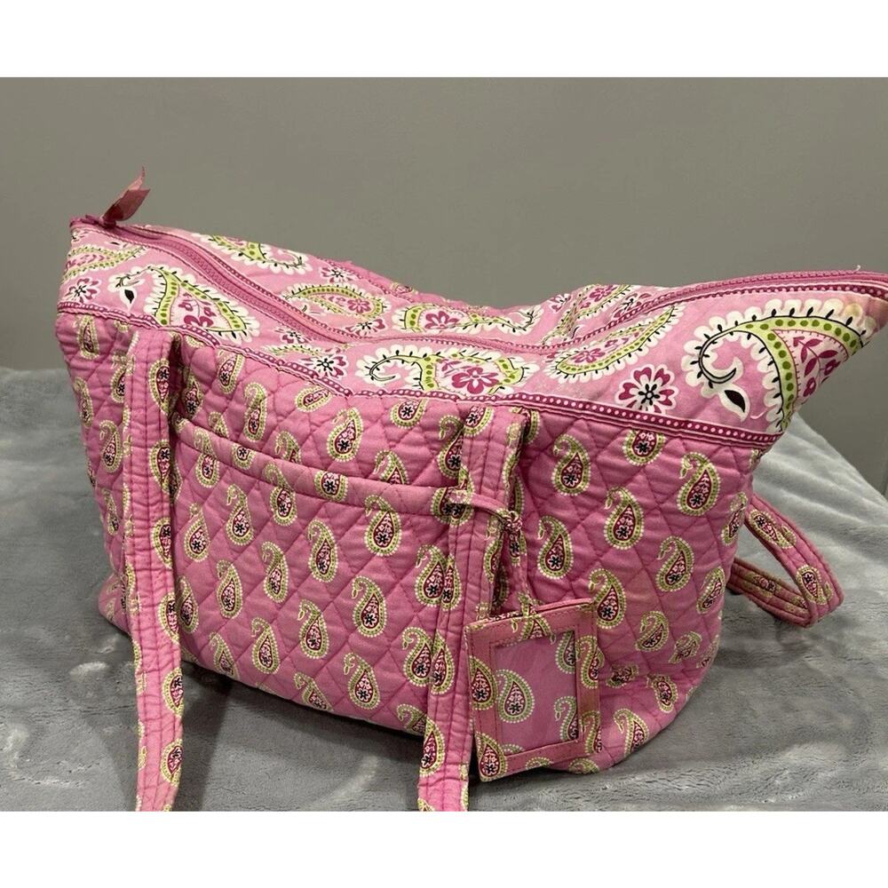Vera Bradley Bag Bermuda Pink Travel Weekender Travel Duffle Paisley Zip 20”x13”